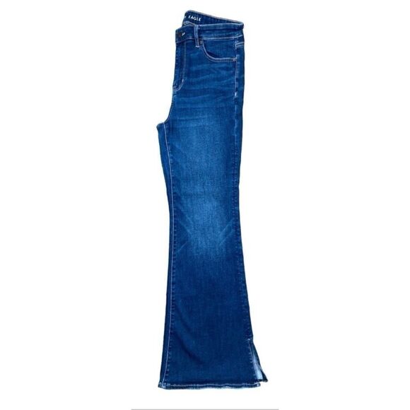 American Eagle next level stretch super high rise flare jeans with slit at ankle - Picture 6 of 12